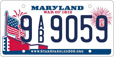 MD license plate 9AB9059
