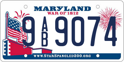 MD license plate 9AB9074