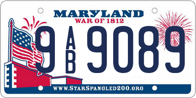 MD license plate 9AB9089