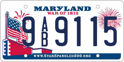 MD license plate 9AB9115