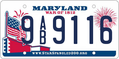 MD license plate 9AB9116