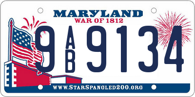 MD license plate 9AB9134