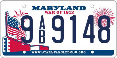 MD license plate 9AB9148