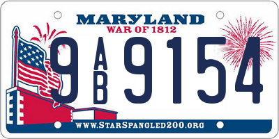 MD license plate 9AB9154