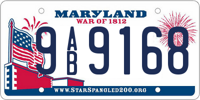 MD license plate 9AB9168