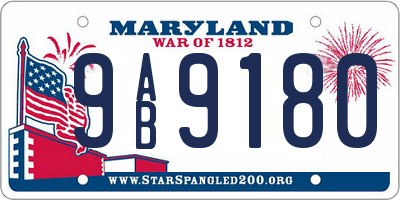 MD license plate 9AB9180