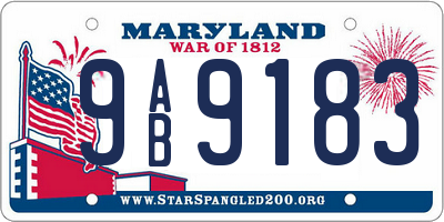 MD license plate 9AB9183