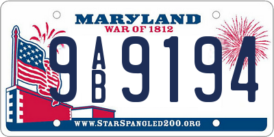 MD license plate 9AB9194