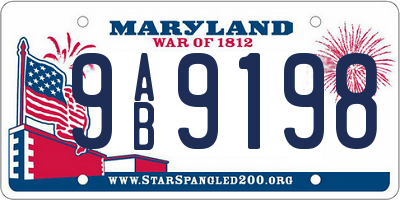 MD license plate 9AB9198