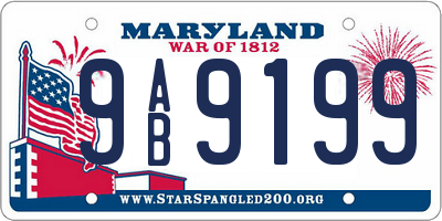 MD license plate 9AB9199