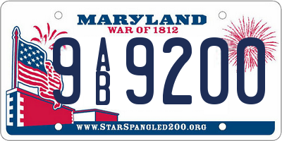 MD license plate 9AB9200