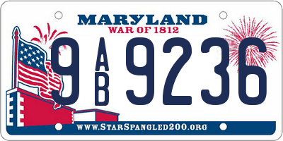 MD license plate 9AB9236