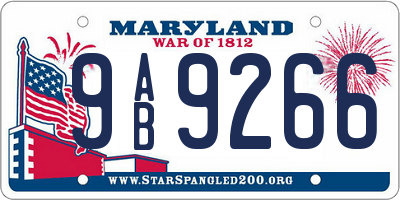 MD license plate 9AB9266