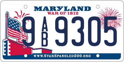 MD license plate 9AB9305