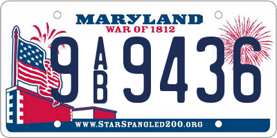 MD license plate 9AB9436
