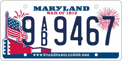 MD license plate 9AB9467