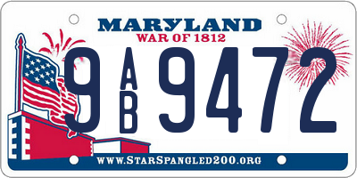 MD license plate 9AB9472