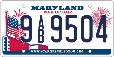 MD license plate 9AB9504