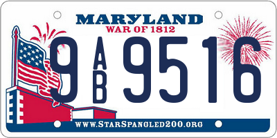 MD license plate 9AB9516