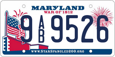MD license plate 9AB9526