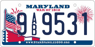 MD license plate 9AB9531