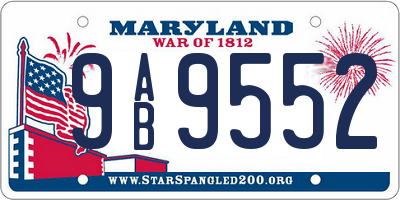 MD license plate 9AB9552