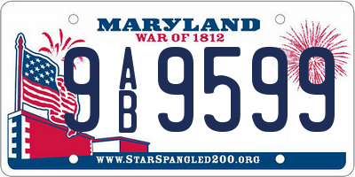MD license plate 9AB9599