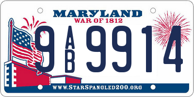 MD license plate 9AB9914
