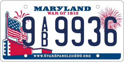 MD license plate 9AB9936