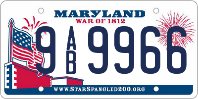 MD license plate 9AB9966