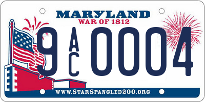 MD license plate 9AC0004