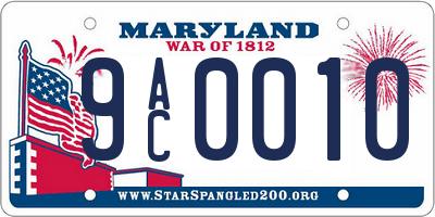 MD license plate 9AC0010