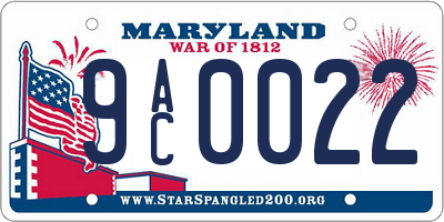 MD license plate 9AC0022