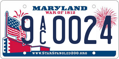 MD license plate 9AC0024
