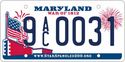 MD license plate 9AC0031