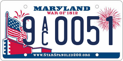 MD license plate 9AC0051