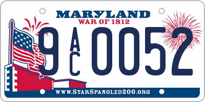MD license plate 9AC0052