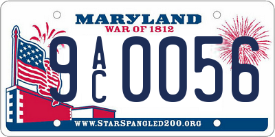 MD license plate 9AC0056