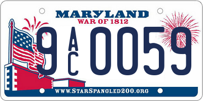 MD license plate 9AC0059