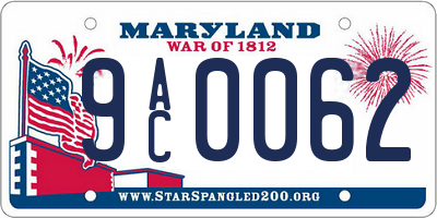 MD license plate 9AC0062