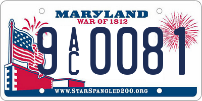 MD license plate 9AC0081
