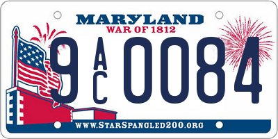 MD license plate 9AC0084