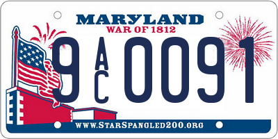 MD license plate 9AC0091