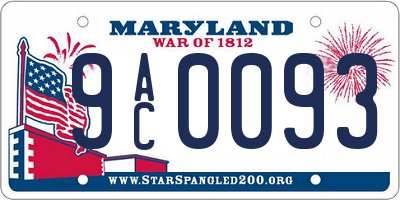 MD license plate 9AC0093
