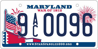 MD license plate 9AC0096