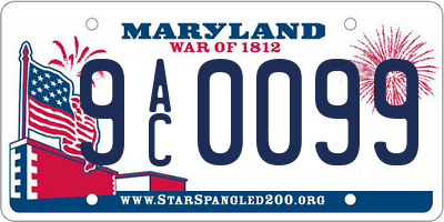 MD license plate 9AC0099