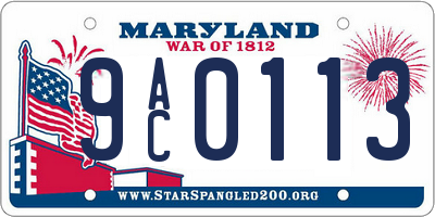 MD license plate 9AC0113