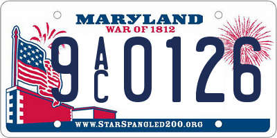 MD license plate 9AC0126