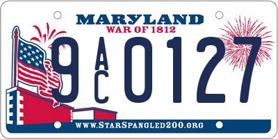 MD license plate 9AC0127