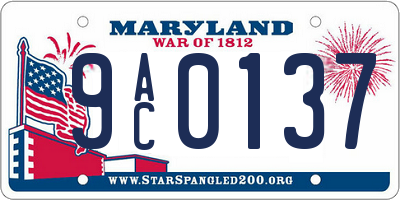 MD license plate 9AC0137